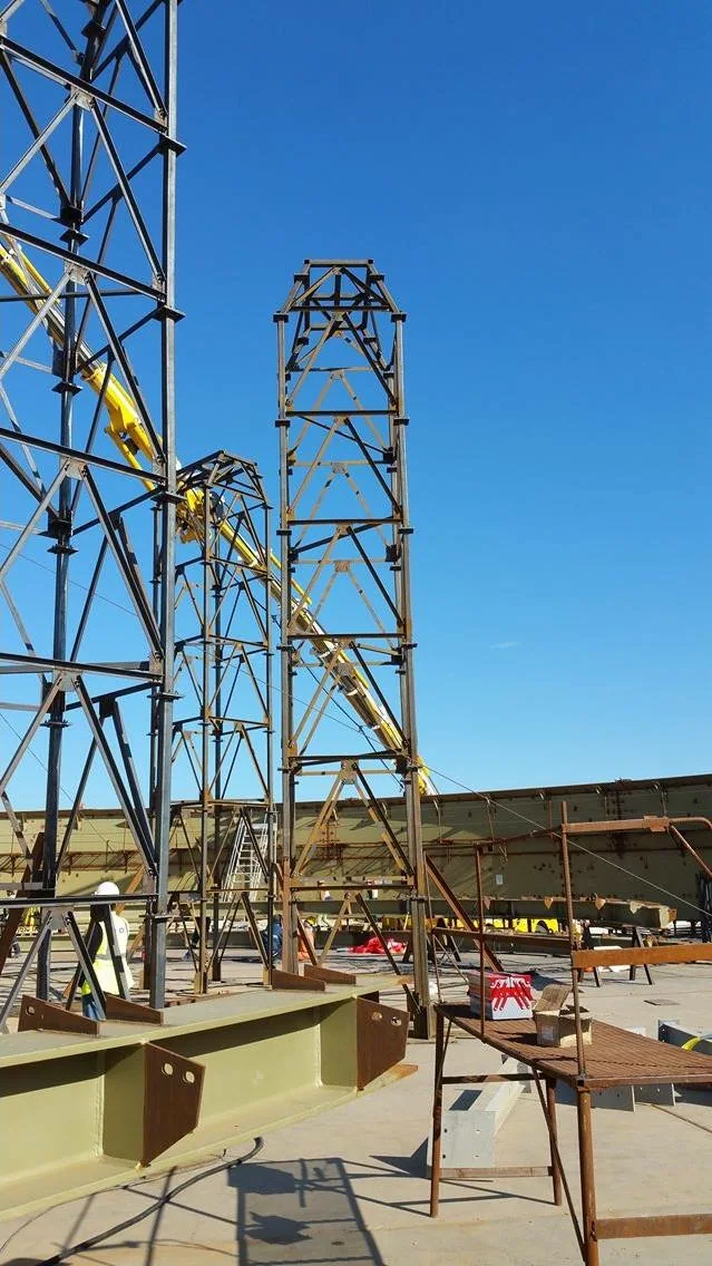 Temporary towers within the tank