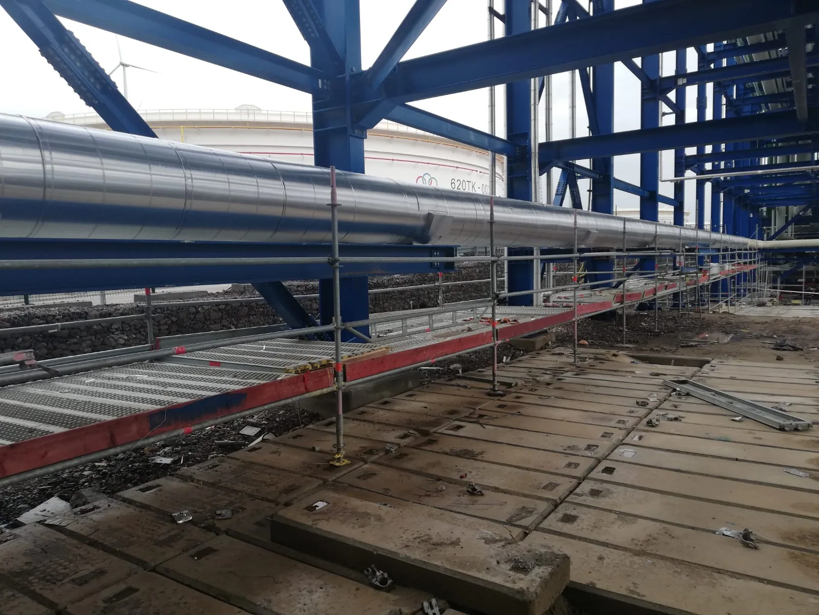 Pipelines and supporting steelwork